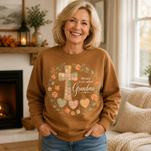 Blessed To Be Called Grandma — Patchwork Cross Personalized Names Sweatshirt - Personalized Sweatshirt da1299a1-aef4-471e-b2ff-88134f7f4eec.jpg