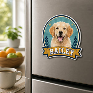 Custom Pet Portrait Fridge Magnet with Name – Modern Badge - Personalized Custom Shape Fridge Magnet da35f963-18a8-4116-a9ad-3d294d2f441f.jpg