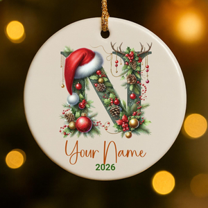 Personalized Monogram Keepsake Ornament 2026 – Custom Initial Name Decor, Family Memory Gift, Holiday & Yearly Ornament da405044-e135-44d7-8826-6c2d2d052832-2.png