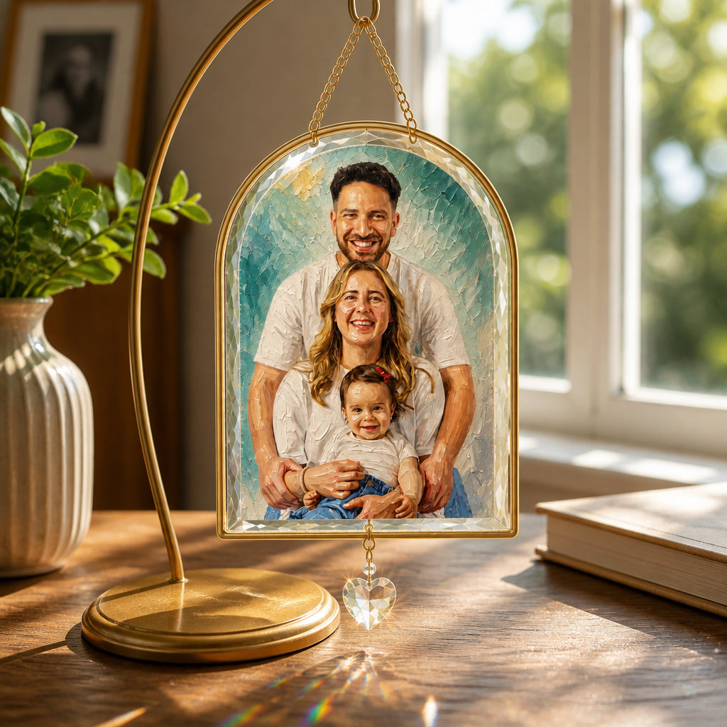 Custom Impasto Oil Portrait Canvas From Your Photo - Personalized 1 Layered Suncatcher with Charm da5f5a7c-d61e-47b8-a65f-c25eb086167f.jpg