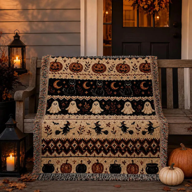 Ghost Cat Halloween Woven Blanket, Black Cat Spooky Fall Home Decor, Cozy Autumn Couch Throw, Halloween Decor da60b780-b77d-42aa-b7bd-1bdf4d8ad4a5-rtry-1-.webp