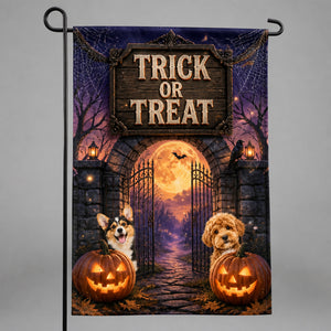 Trick or Treat Halloween Pet Photo Garden Flag - Personalized Family Flag da908c59-3e8f-43e5-8133-e6a08250ab7b.jpg