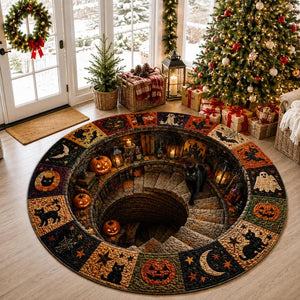 Halloween Black Cat Circle Rug, 3D Vortex Illusion Round Rug, Fall Autumn Leaves Spooky Decor, Witchy Floor Carpet Gift for Halloween daa066fe-36b3-46f7-9bfe-d75bf5d64358-gfhgfhggf-3-.webp