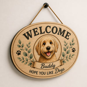 Personalized Welcome Dog Sign – Cartoon Pet Portrait & Name - Personalized Wood Sign dab69109-c4d0-4245-8d2f-79a5686c4c90.jpg
