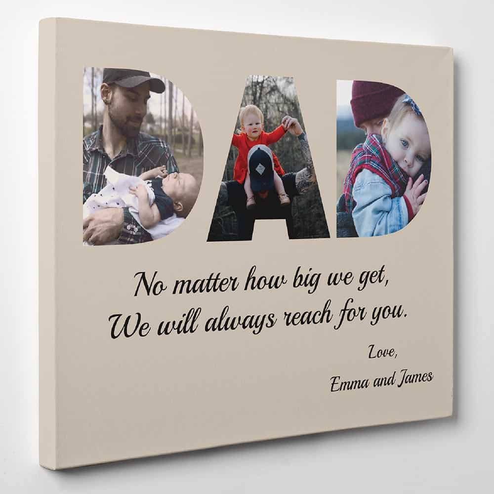 MOM DAD Custom Photos With Quote Canvas Print