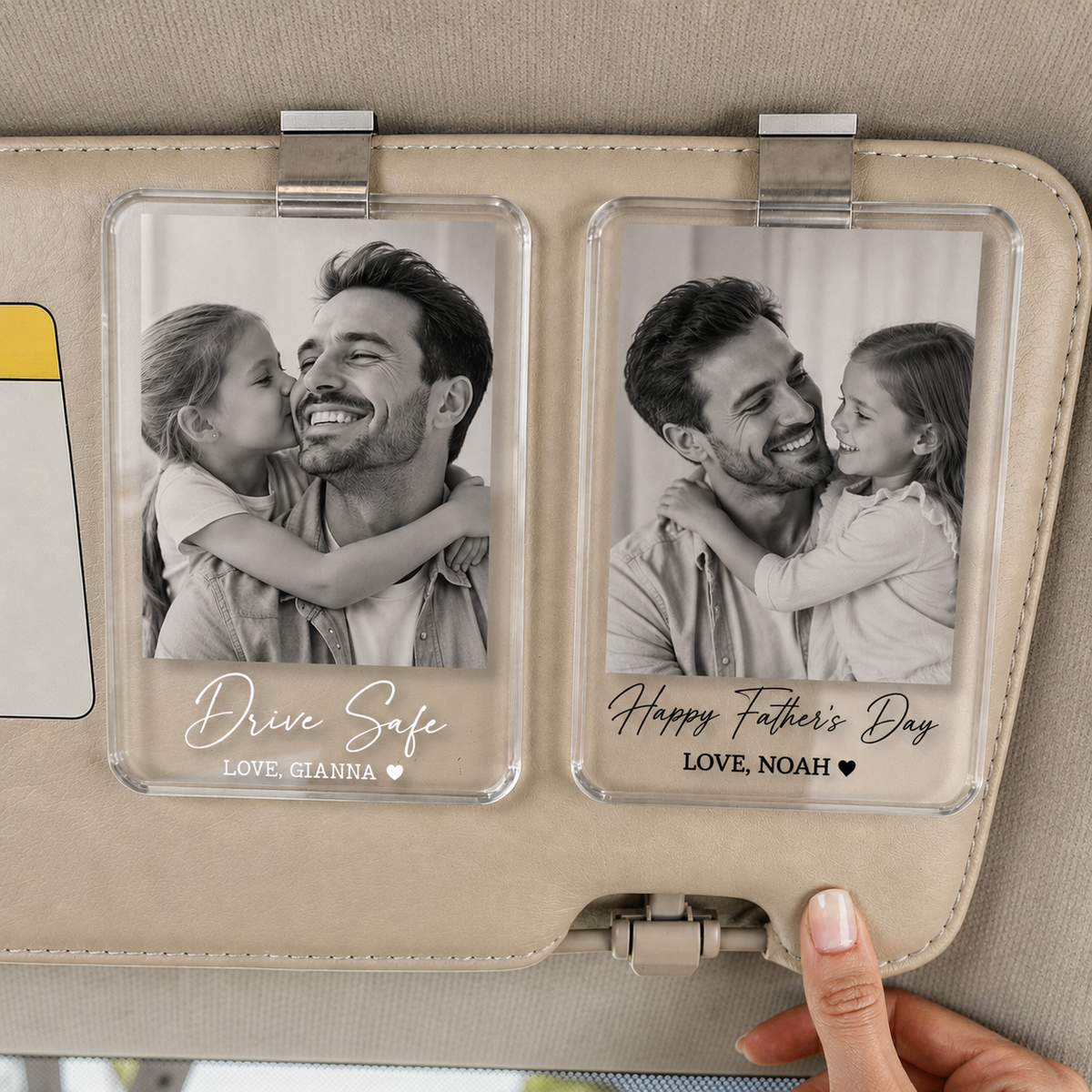 Personalized Photo Car Visor Clip, Drive Safe I Love You, Anniversary Gift for Him Picture Fridge Magnet, Gifts for Dad, Drive Safe Gift Father's Day Gift