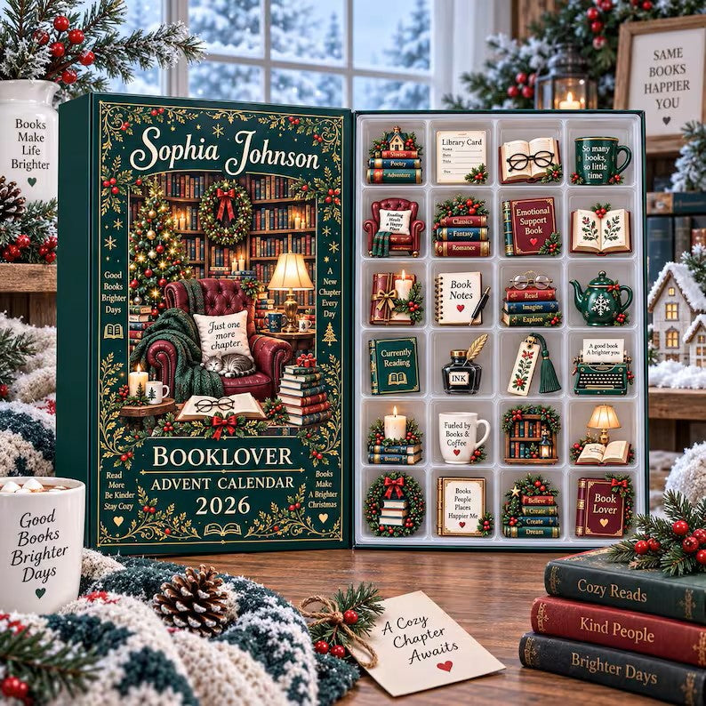 Personalized Book Lover Advent Calendar, Christmas Ornament Set, 24 Day Reading Countdown, Cozy Library Decor, Gift 2026 for Bookworms Gift dae46e1a-2b3a-459a-847e-744ba807af57-gdgdrtfyhrty.jpg