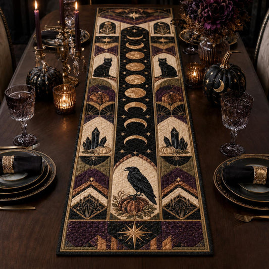 Halloween Quilted Table Runner, Fall Table Runner, Pumpkin Cat Ghost Bat Table Decor, Spooky Autumn Dining Table Runner Halloween Home Decor db0a0bd3-59eb-4568-b405-821a4e86f93e-1.jpg