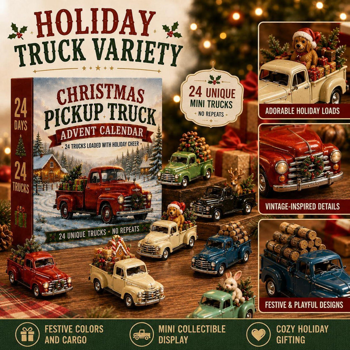 Pickup Truck Advent Calendar 2026, 24 Day Christmas Countdown, 2D Acrylic Classic Truck Ornaments, Holiday Decor Gift for Truck Lovers db0b592b-d163-4de8-8574-c875dd79e566-il_1588xN.8526227140_52pi.jpg