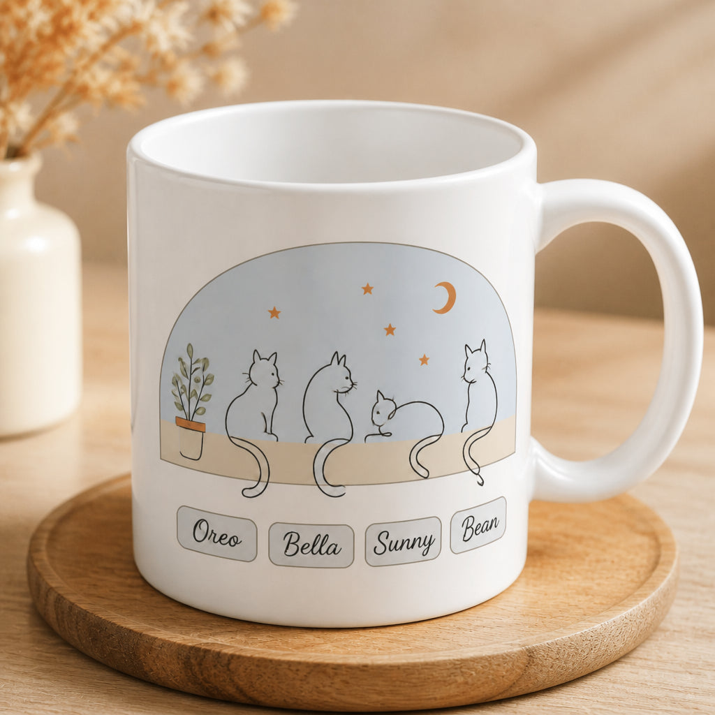 Personalized Cat Line Art Mug – 4 Names Window Sill Edition - Personalized Mug db10589b-55e9-4cd2-b6f9-ba927f8adbfa.jpg