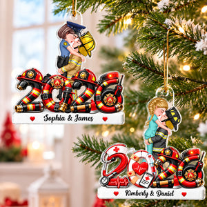 Hero Police Firefighter Nurse Military Couple - Personalized Acrylic Ornament - Christmas Gift For Him, For Her, Husband, Wife db20bd58-5292-4260-9407-63273af4351b-banner-4.jpg