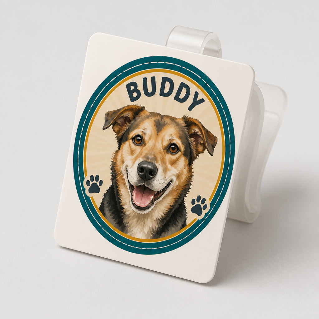Custom Pet Portrait Car Vent Clip – Name Badge Rosette - Personalized Car Visor Clip db294196-4716-4984-aeb2-ea0375df7390.jpg