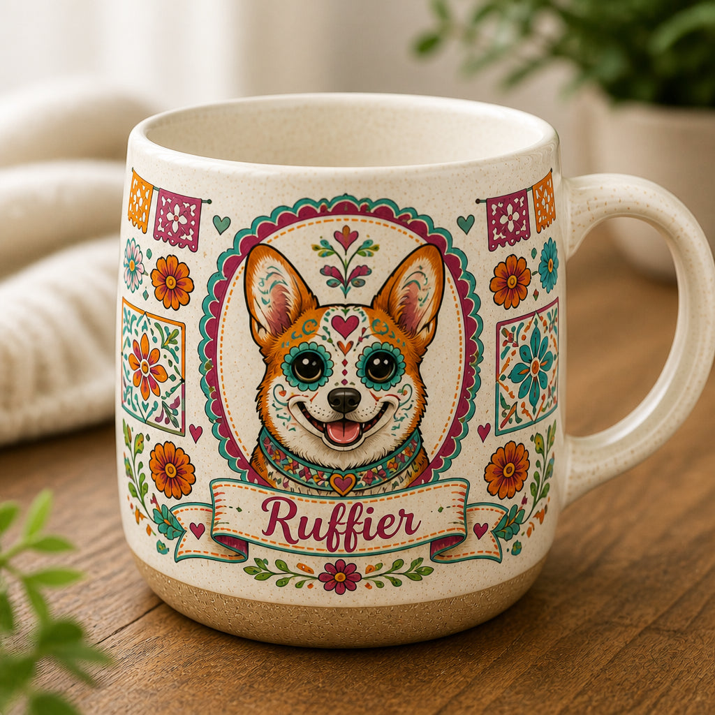 Custom Sugar-Skull Pet Portrait Pottery Mug - Personalized Pottery Mug db2f053f-26a0-40a2-89b7-d4e4a711ddad.jpg
