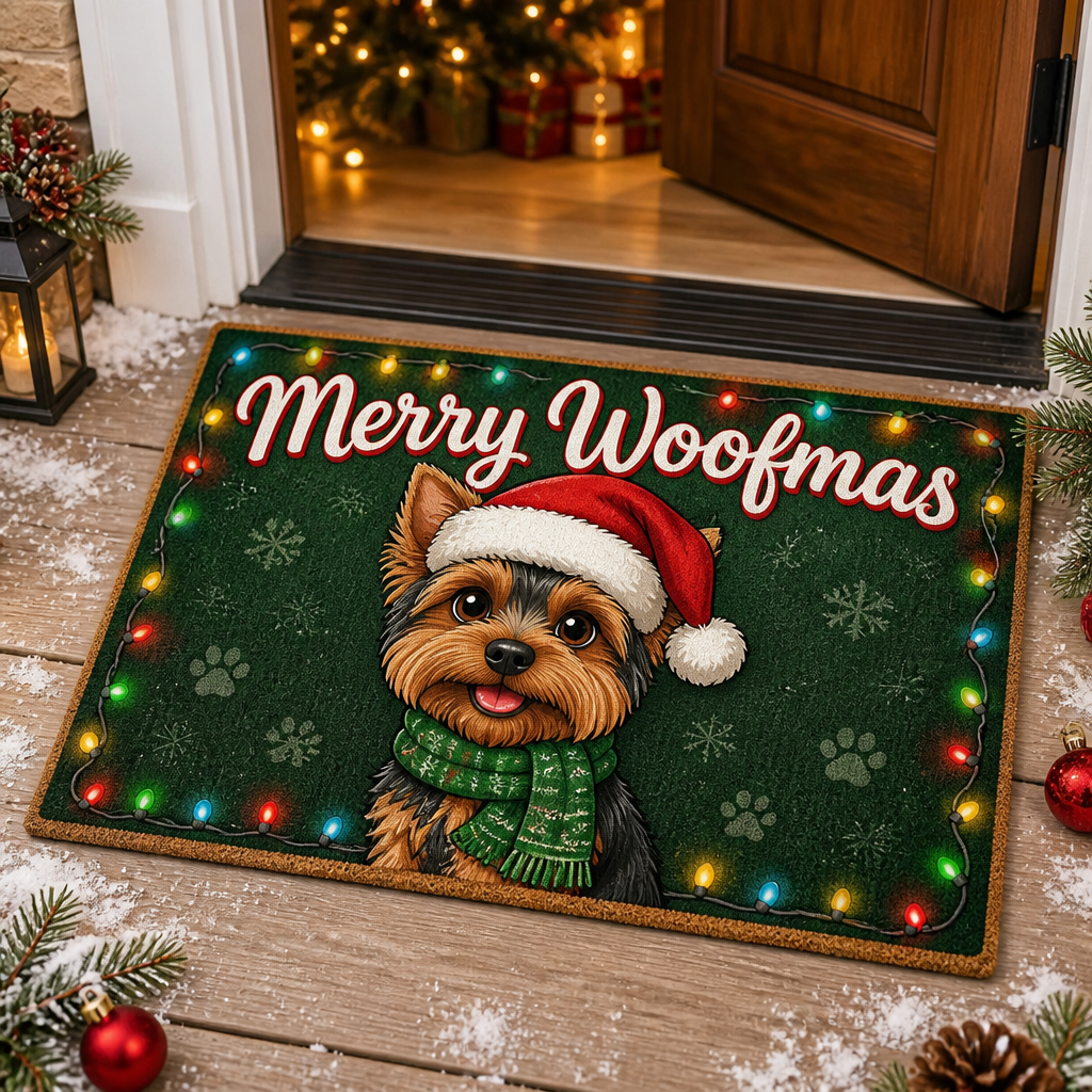 Merry Woofmas Yorkie Doormat - Personalized Doormat db4d9879-d471-4a01-9c14-58ee756b2d8c.png