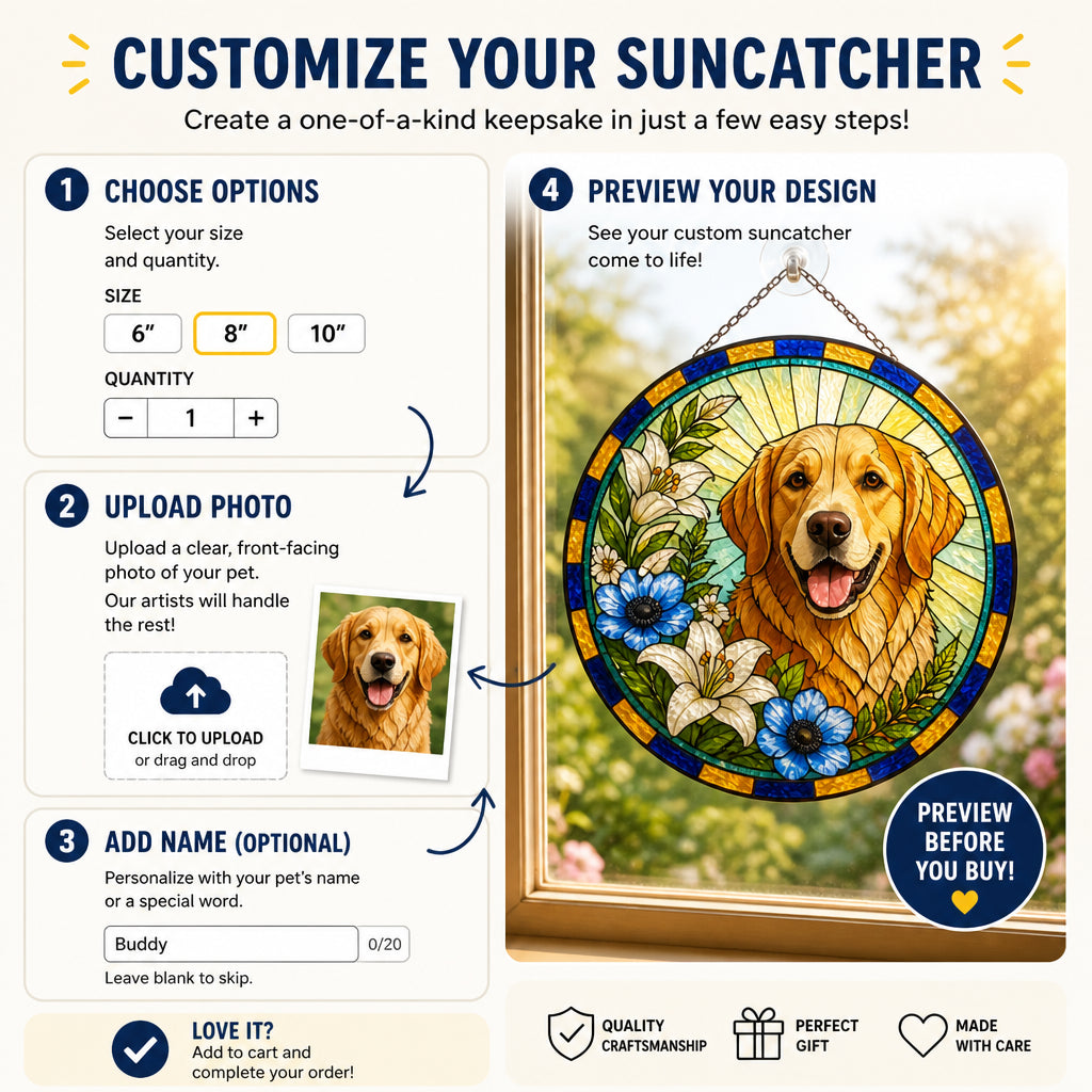Custom Pet Stained-Glass Round Suncatcher – Floral Portrait - Personalized Suncatcher Stained Glass db581f70-dc5d-4c60-91cc-7c1ac28e9c05.jpg