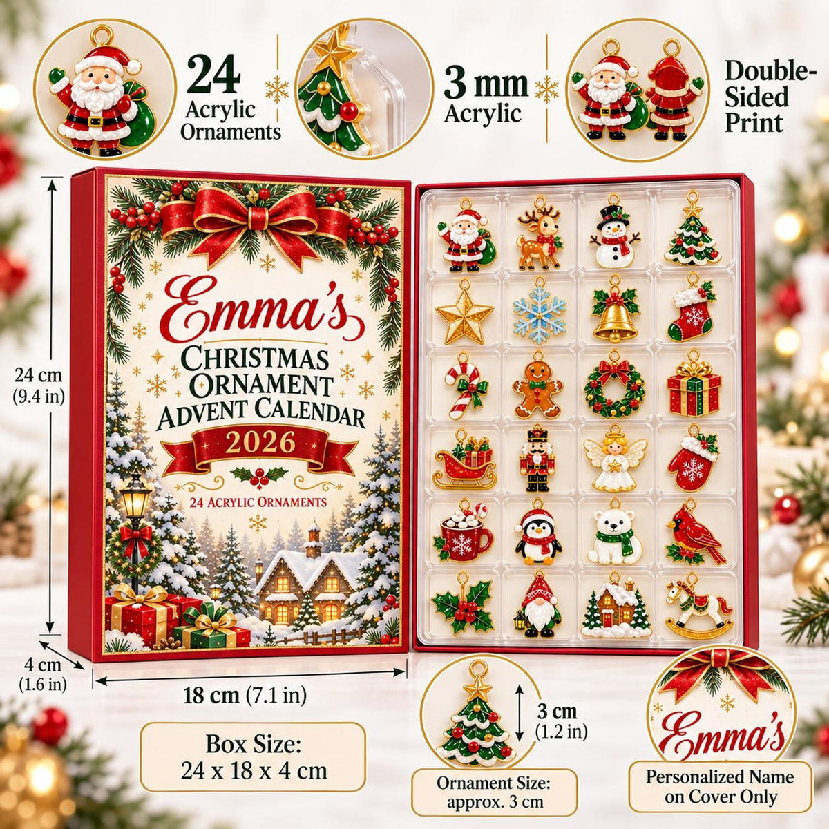 Personalized Christmas Advent Calendar 2026, 24 Acrylic Ornaments, Holiday Countdown Box, Custom Name Xmas Gift for Kids & Family John db6889ad-7fb1-4abf-b482-b824ebb96b5b-il_1588xN.8625635973_so03.jpg