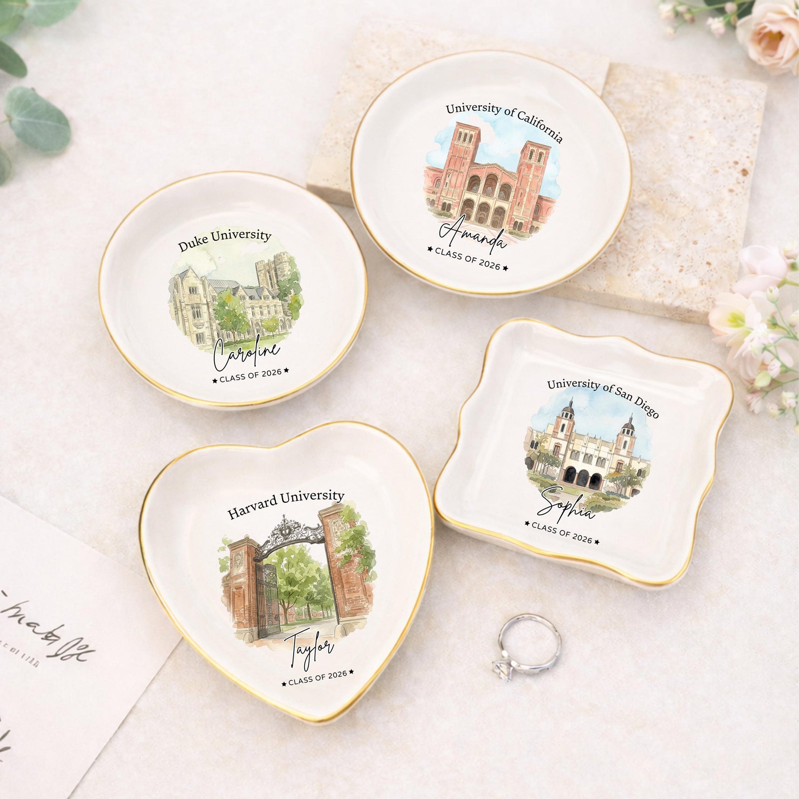 Custom University Ring Dish l Graduation Trinket Tray l Class of 2026 Gift db726bb1-4f91-4c28-9f9b-a858a27ba375-1.jpg