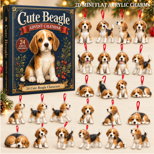 Cute Beagle Advent Calendar 2026 - 24-Day Festive Countdown, Acrylic Charms Blind Box - Gift For Dog Lovers db7af0ec-575f-49e9-ae62-d4b7390e6b86-beagle-text.png