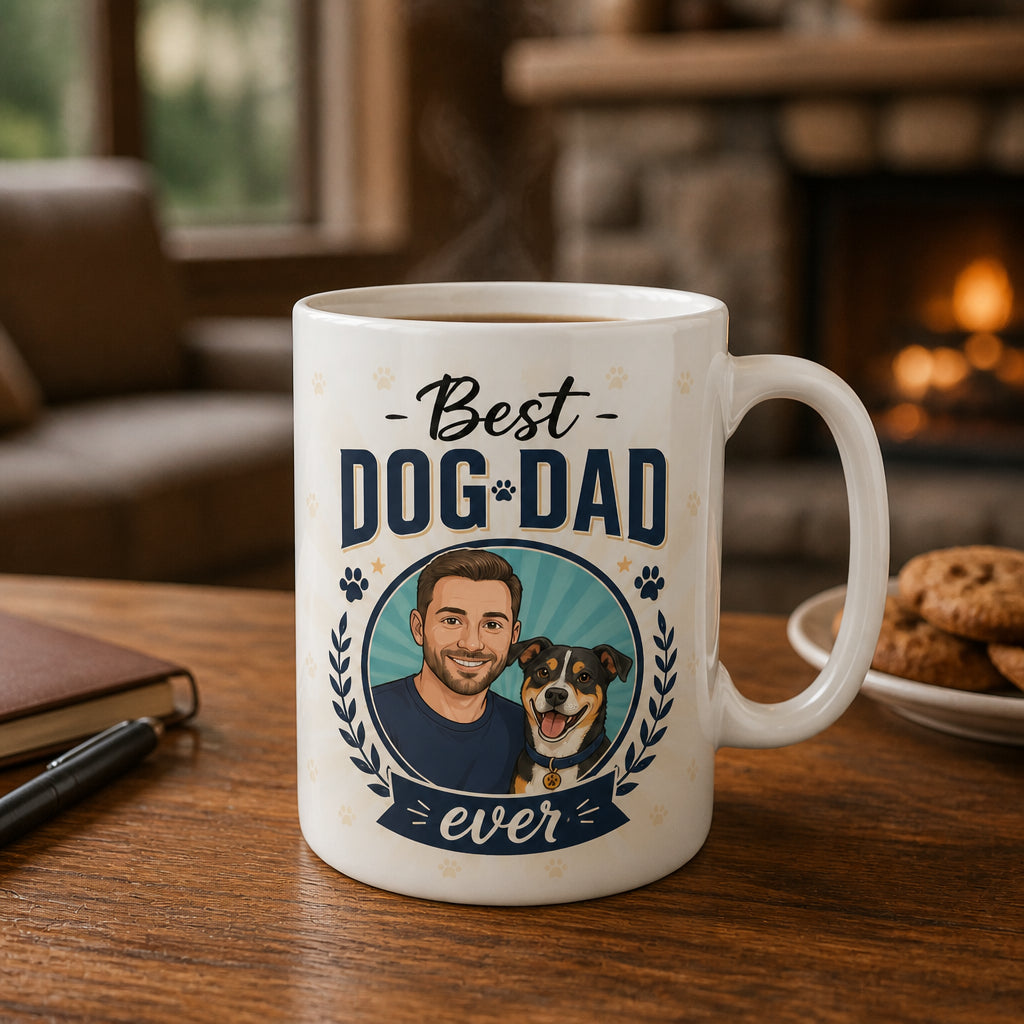 Best Dog Dad Ever – Custom Dad & Dog Portrait Mug - Personalized Mug db7c271d-8631-4770-baf4-c8c33be27dd2.jpg
