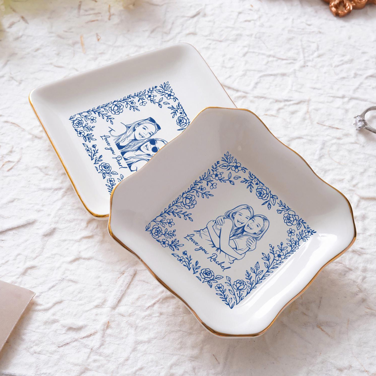 Personalized Bestie Photo Jewelry Dish, Toile De Jouy Jewelry Dish, Wedding Gift for Couple, Bridesmaid Gift db8f4b4e-2568-48b2-973a-d053fbce4397-5.png