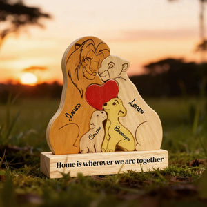 Personalized Wooden Lion Family Puzzle, Custom Anniversary Gift, Up to 9 Lions Family Figurines, Family Home Decor, Gifts for Parents db9da1fc-5338-4b59-ae47-cf5f1fbbf585-dsgesw-1-.jpg