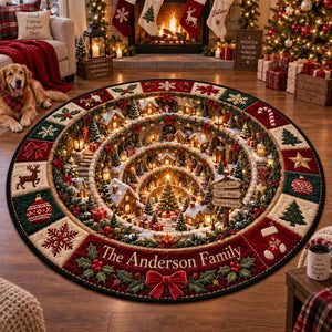 Personalized 3D Christmas Illusion Round Rug Custom Family Name Holiday Floor Mat Santa Workshop Winter Wonderland Village Carpet Decor dba1c7f4-3856-4b86-9737-0ef7389db835-gfhf-1-.webp