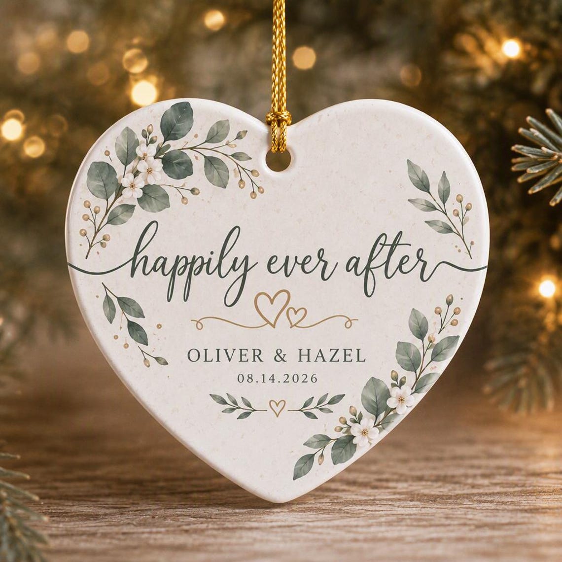 Personalized Wedding Ceramic Ornament, Custom Couple Names Heart Keepsake, Happily Ever After Anniversary Gift dbc11286-824d-44b5-b741-2ddba77d34fc-3.jpg