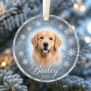 Custom Pet Photo Transparent Acrylic Ornament – Name & Year Snowflake Wreath - Personalized Transparent Acrylic Ornament dbc57b3c-2df3-4787-a972-1e9c44b0d63f.png