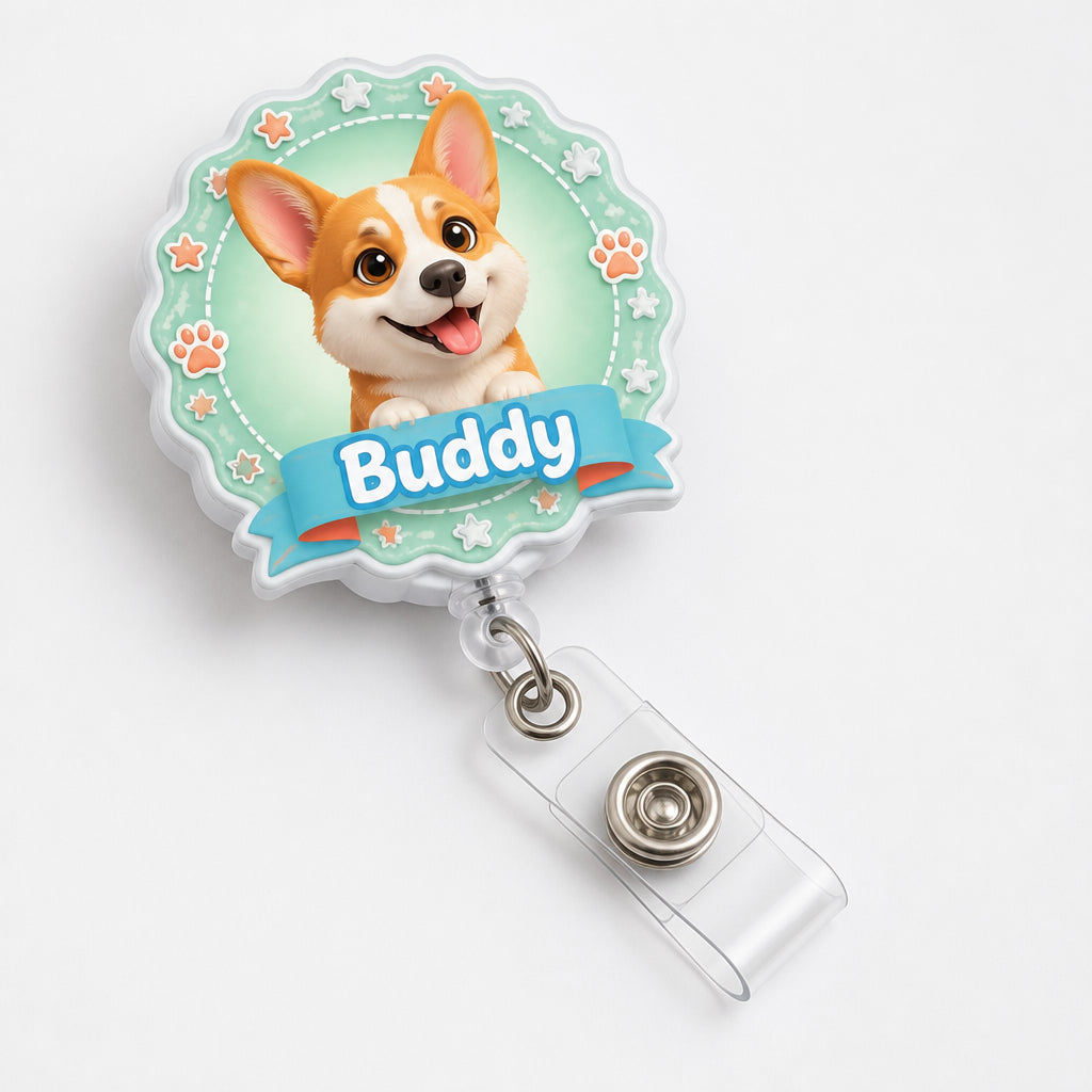 Custom Pet Portrait Badge Reel – Chibi Medallion - Personalized Custom Shape Badge Reel dbc742fe-6671-44f9-9305-e463829b1439.jpg