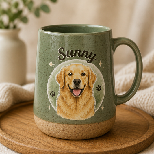 Custom Pet Portrait Pottery Mug – Hand-Drawn Photo-to-Art with Name - Personalized Pottery Mug dbccac14-357f-4859-80ad-b14904ebc0cc.png