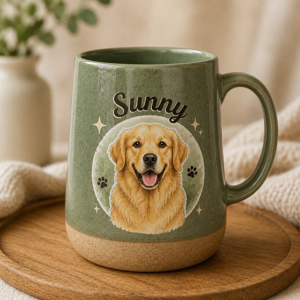 Custom Pet Portrait Pottery Mug – Hand-Drawn Photo-to-Art with Name - Personalized Pottery Mug dbccac14-357f-4859-80ad-b14904ebc0cc.png