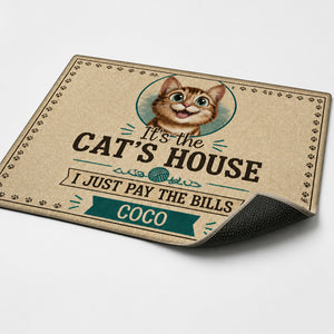 It's The Cat's House Doormat – Custom Pet Name - Personalized Doormat dbe854d5-0d17-4281-b98f-f4dc9cf70b54.jpg