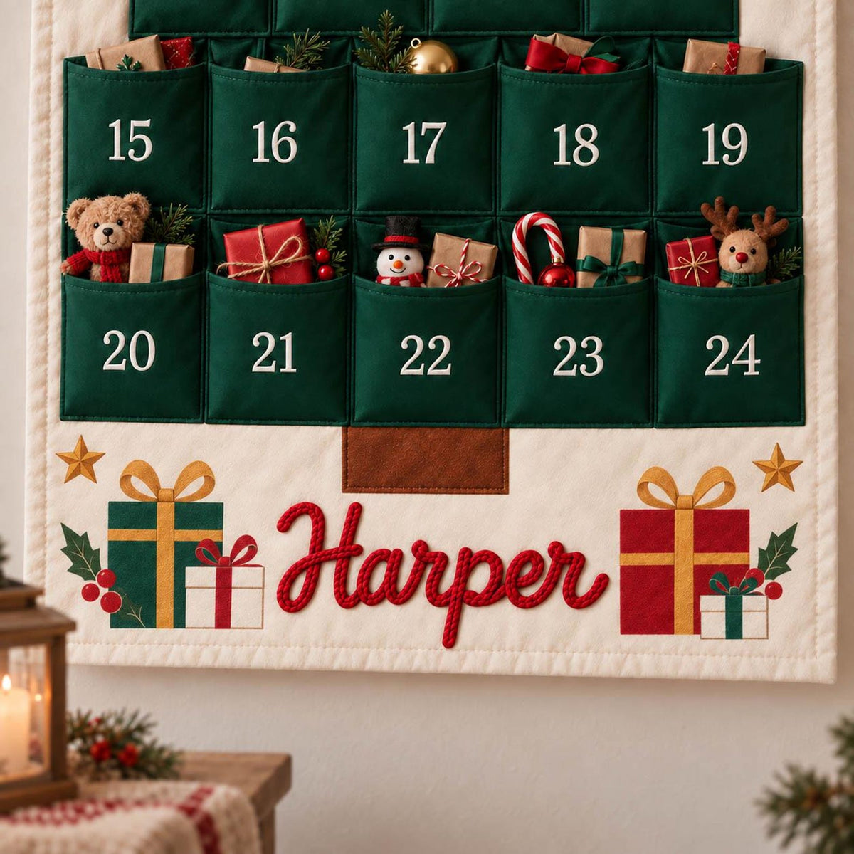 Personalized Advent Calendar with Name, 24 Pocket Christmas Countdown Wall Hanging, Printed Santa, Reindeer, Snowman, Tree, Corded Lettering dbfcdb3c-8521-449c-b33c-275f078b1309-il_1588xN.8555372384_4hh3.jpg