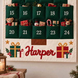 Personalized Advent Calendar with Name, 24 Pocket Christmas Countdown Wall Hanging, Printed Santa, Reindeer, Snowman, Tree, Corded Lettering dbfcdb3c-8521-449c-b33c-275f078b1309-il_1588xN.8555372384_4hh3.jpg