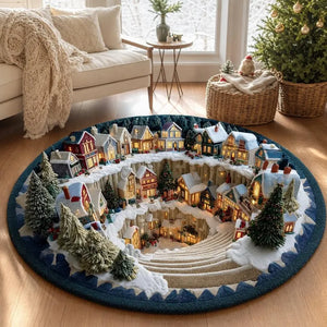 Snow Town Spiral Staircase 3D Round Rug, Christmas Snowy Village Vortex Optical Illusion Floor Mat, Non Slip Xmas Decor, Christmas Gift dc17d351-6fbd-4cce-985a-e663ba936e59-fghhhg-1-.webp