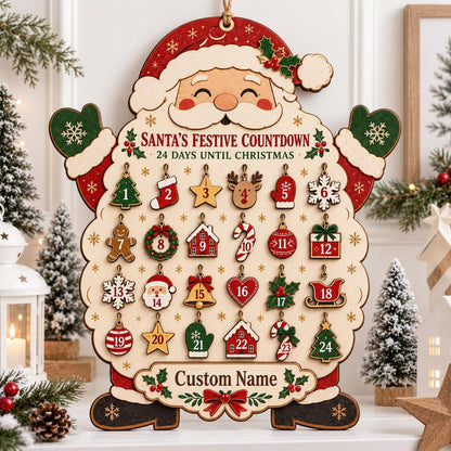 Personalized Santa Wooden Advent Calendar, Christmas Countdown Calendar, Custom Name Holiday Decor, Family Christmas Gift, Rustic Wood Sign dc262a34-169c-4f7d-8757-a62d39481546-il_1588xN.8520231198_ja2m.jpg