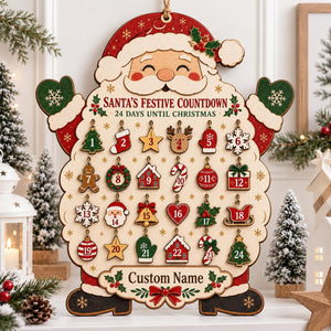 Personalized Santa Wooden Advent Calendar, Christmas Countdown Calendar, Custom Name Holiday Decor, Family Christmas Gift, Rustic Wood Sign dc262a34-169c-4f7d-8757-a62d39481546-il_1588xN.8520231198_ja2m.jpg