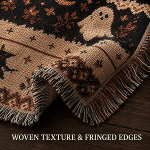 Ghost Cat Halloween Woven Blanket, Black Cat Spooky Fall Home Decor, Cozy Autumn Couch Throw, Halloween Decor dc265a57-1cfa-4589-8dcb-6ccbc0deb38c-rtry-2-.webp