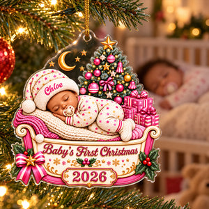 Christmas Dream Baby First Christmas 250th Ornament - Personalized Acrylic Ornament dc33909d-badd-4b24-95a9-4e8e0fc149cc-3.jpg