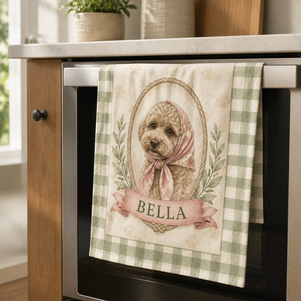 Custom Pet Portrait Gingham Cameo Towel - Personalized Sport Towel dc356d35-6d76-4a48-a8ee-3f5eb009527e.jpg