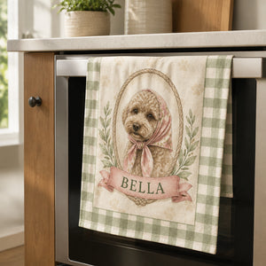 Custom Pet Portrait Gingham Cameo Towel - Personalized Sport Towel dc356d35-6d76-4a48-a8ee-3f5eb009527e.jpg