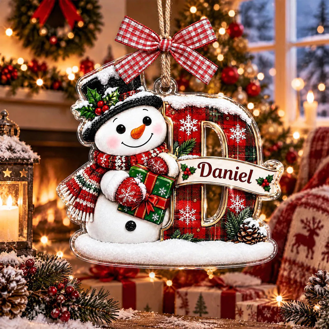 Personalized Snowman Initial Acrylic Christmas Ornament, Custom Name Alphabet Tree Decor, Kids Holiday Gift and Family Keepsake dc40c77b-c160-4299-ab7b-da697ae4e438-3.webp