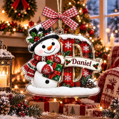 Personalized Snowman Initial Acrylic Christmas Ornament, Custom Name Alphabet Tree Decor, Kids Holiday Gift and Family Keepsake dc40c77b-c160-4299-ab7b-da697ae4e438-3.webp
