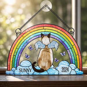 Rainbow Bridge Pet Memorial Stained-Glass Suncatcher – Photo to Watercolor with Name & Year - Personalized Suncatcher Stained Glass dc5d5c27-3f57-4633-8b2f-8d720b630e08.jpg