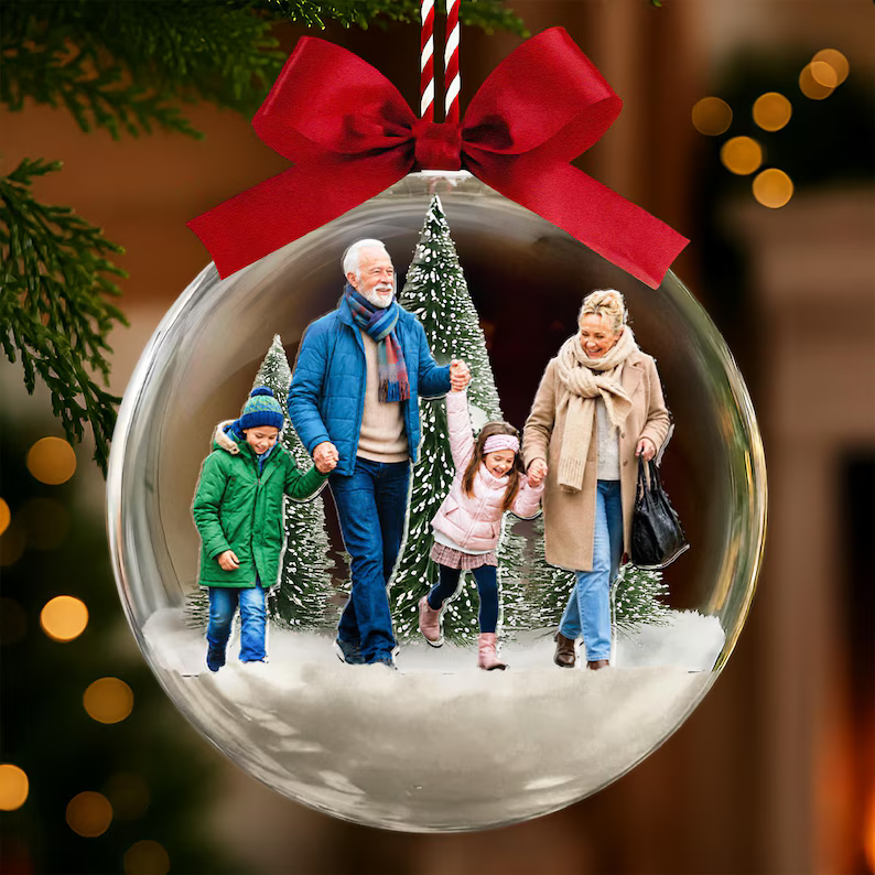 Personalized Family Photo Snow Ball Bauble Ornament, Custom Photo Gift For First Christmas As Family, Special Holiday Decor Family Picture Keepsake dc7a9c53-588f-44b0-b61a-a97297a3d5f2-b5.png
