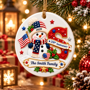 Patriotic Snowman Initial Custom Name - Real 3D Raised Ornament dc959e55-bfbc-44c0-a943-0fdaa345cbe0-1-3-.png