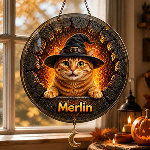 Custom Halloween Pet Doormat — Witchy Crystal Ball Portrait - Personalized 1 Layered Suncatcher with Charm dc9ae0a7-24e8-46ae-84ed-3921f3641adf.jpg
