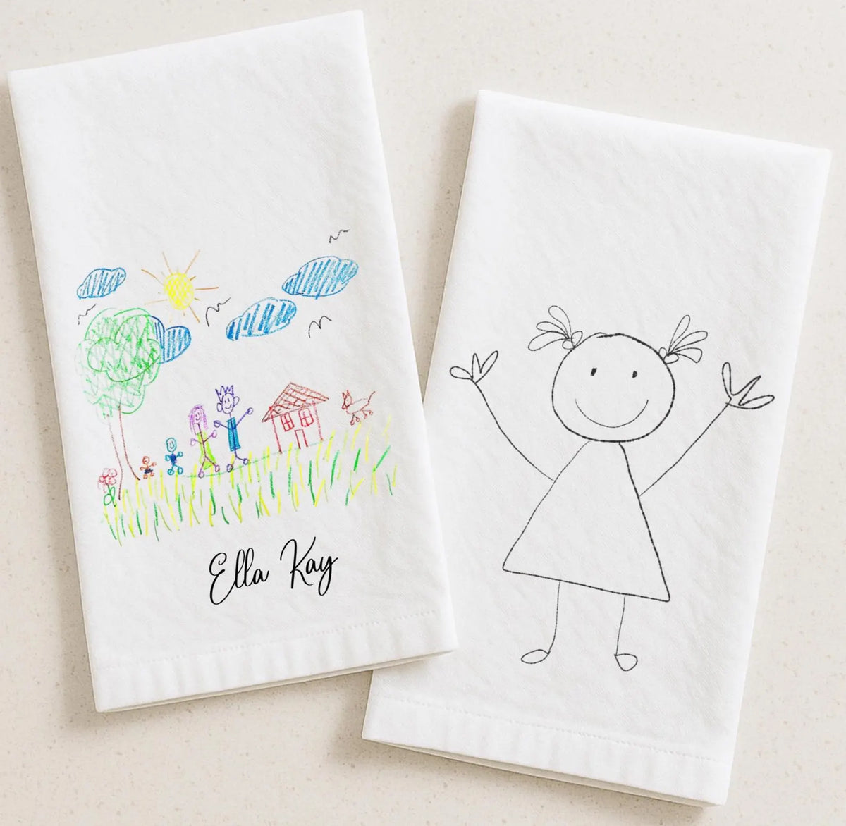 Personalized Kitchen Tea Towel With Child's Own Drawing, Design Your Own, Grandma Gift, Mother Gift, Gift for Teacher, Grandmother Mom Gift dca07570-0be2-425f-9095-d47cf07e133b-tuutty-4-.webp