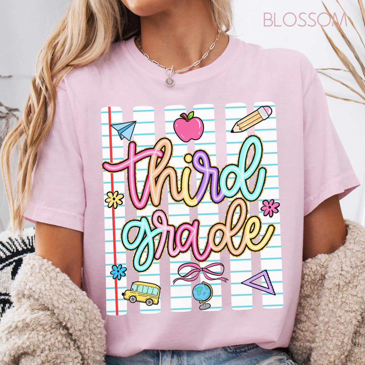 Striped Neon Third Grade Teacher Shirt, Back To School Gift, 3rd Grade Tshirt, Elementary School Tee, Teacher Appreciation Gift dcad2591-2aa4-4b70-a2c3-a9a8013a3260-2.jpg