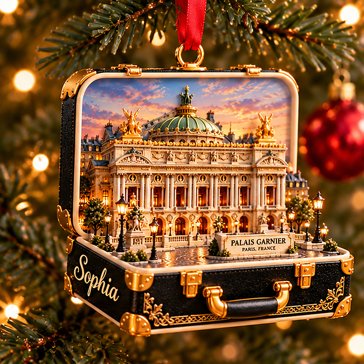 Personalized Palais Garnier Paris 3D Suitcase Christmas Ornament, Custom Name Paris Opera House Travel Keepsake, France Vacation Souvenir Gift dcf070e4-17c1-4233-99f3-51afe1da14d7-palais_garnier_01_christmas_tree_1200.png